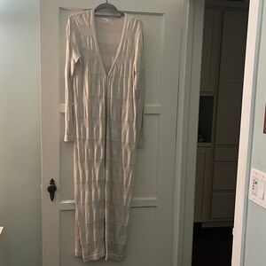 CAbi Grey/Open-Front Long Knit Cardigan